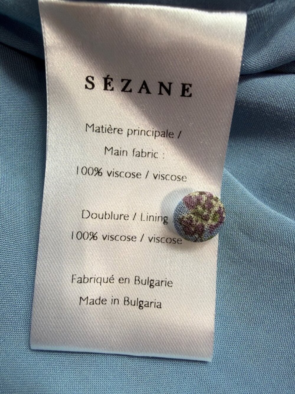 Sézane Aurena Dress Vintage Blue Praire FR 46/US 14 Floral Mini Romantic Boho - Picture 12 of 16